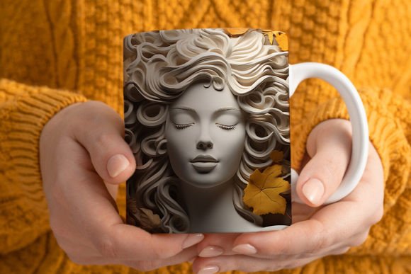 3D Autumn Girl Mug Wrap Sublimation Guide