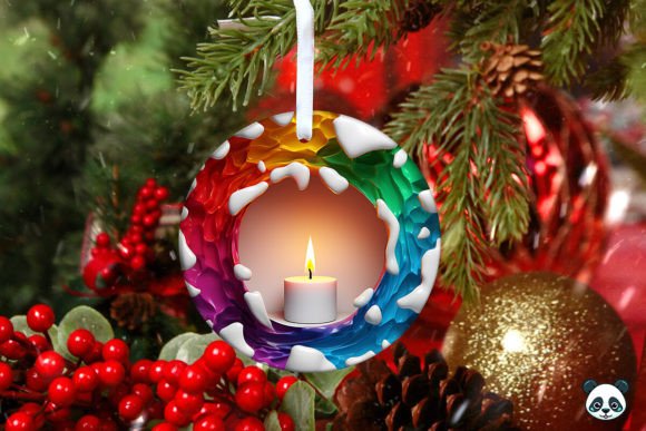 3D Christmas Candle Ornament: A Festive Design Asset