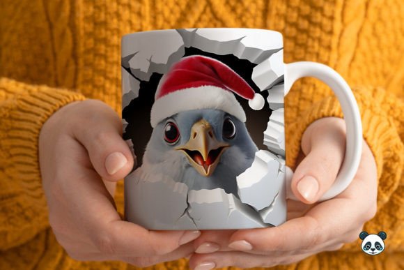 3D Christmas Pig Mug Wrap 3
