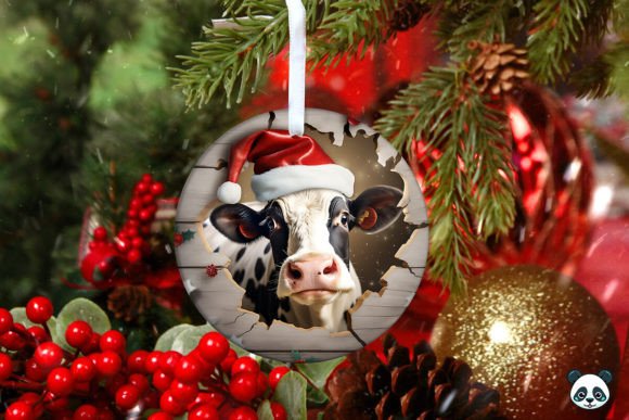 3D Cow Christmas Ornament: A Creative and Versatile Digital Design for Sublimation Printing