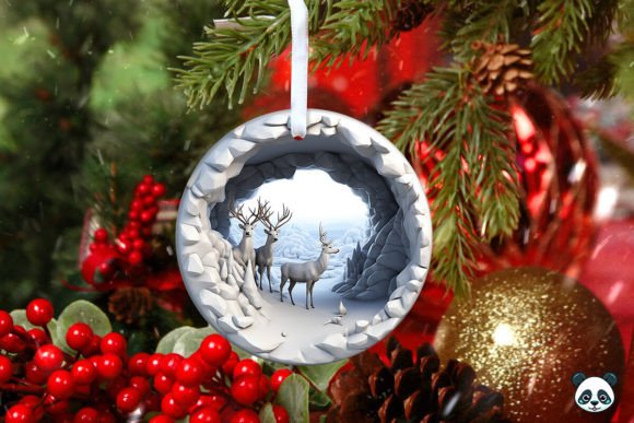 3D Reindeer Christmas Ornament 4: A Digital Design for Creative Expression