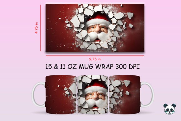 3D Santa Claus Mug Wrap Sublimation Guide