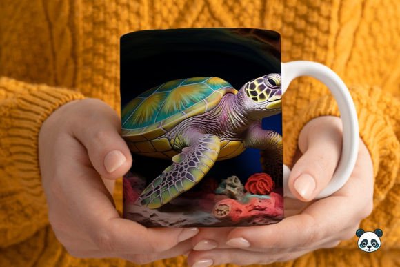 3D Sea Turtle Mug Wrap Sublimation Guide