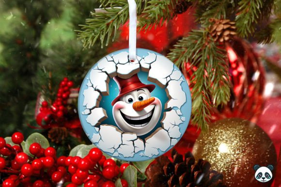 3D Snowman Christmas Ornament 6: A Versatile Digital Design for Sublimation Printing