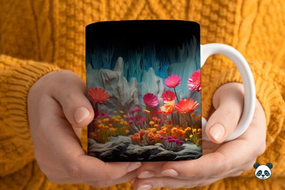 3D Wildflowers Mug Wrap Sublimation Guide