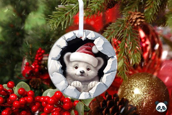 Arctic Fox 3D Christmas Ornament 1: A Unique Digital Design for Creative Professionals