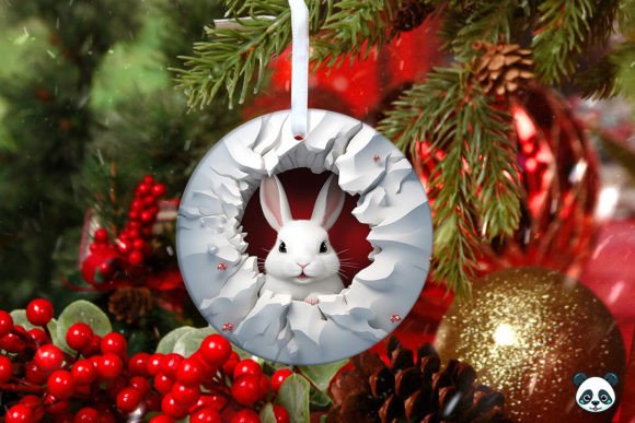 Arctic Hare 3D Christmas Ornament 1