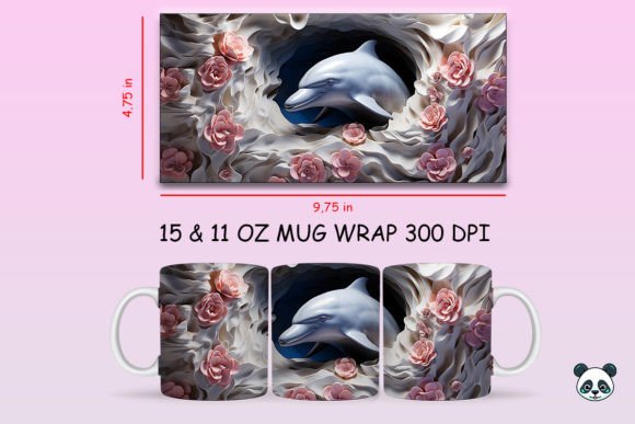 Bringing Ocean Vibes to Life with 3D Dolphin Mug Wrap Sublimation
