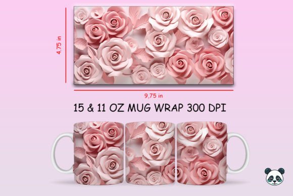 Bringing Soft Elegance to Life with 3D Pastel Rose Mug Wrap Sublimation