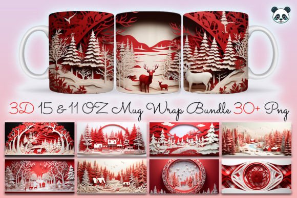 Elevating Holiday Merchandise with a 3D Christmas Mug Wrap Sublimation Bundle