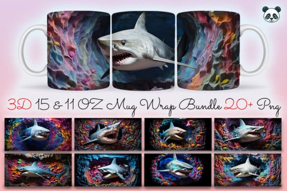 Elevating Product Design: The Strategic Value of the 3D Shark Mug Wrap Sublimation Bundle