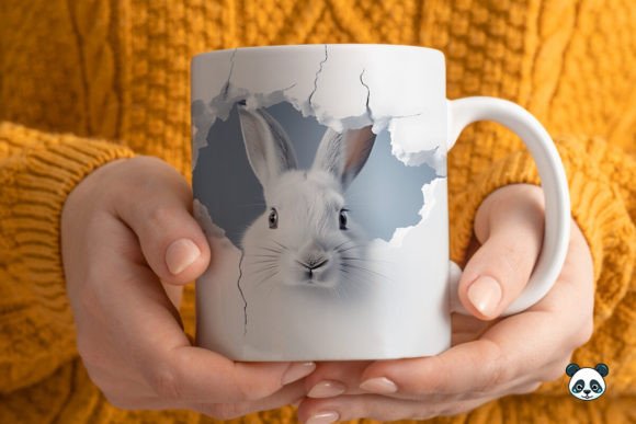 Elevating Your Sublimation Projects with the 3D Arctic Hare Mug Wrap Design