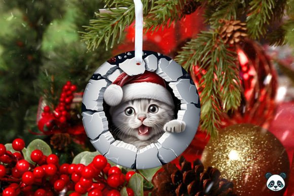 Evaluating the 3D Cat Christmas Ornament Sublimation Design for Holiday Production