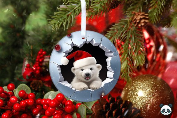 Polar Bear 3D Christmas Ornament 5