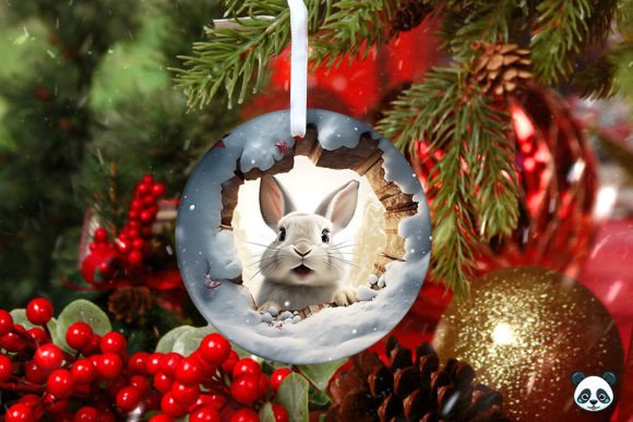 Snowshoe Hare 3D Christmas Ornament: A Digital Design for Modern Creativity
