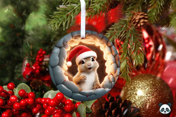Squirrel 3D Christmas Ornament 3: A Creative Digital Design for All