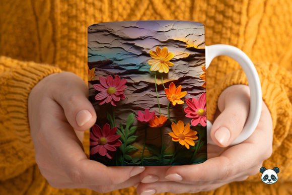 Transform Your Coffee Routine with the 3D Heliopsis Mug Wrap Sublimation 1 Design