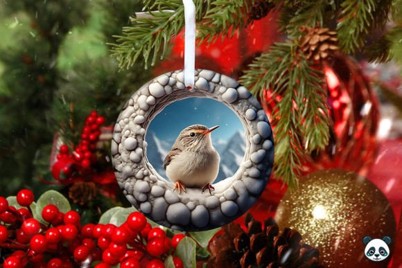 Winter Wren 3D Christmas Ornament 2